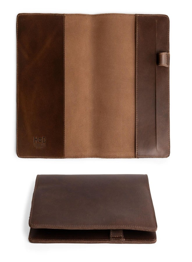 Hide & Drink, Case for Hardcover Leuchtturm A5 (5.75 x 8.25 in.) Notebook, Protective Cover for Journal, Personal Planner, Full Grain Leather, Handmade Writing Accessory (Bourbon Brown, A5) - Image 2